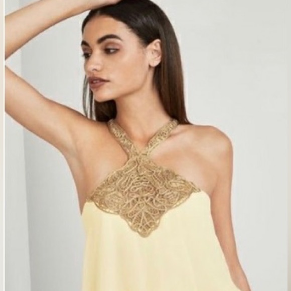 NWT BCBGMAXAZRIA elegant top, size small, color Light Almond - Picture 11 of 12